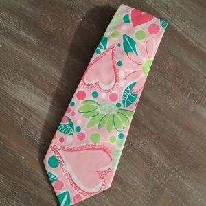 Lilly Pulitzer floral & hearts cotton tie